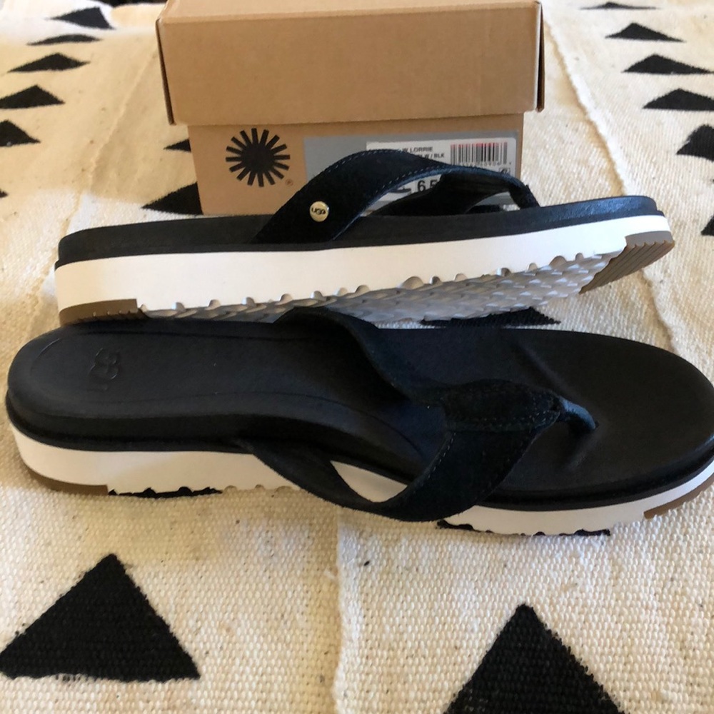 Ugg Lorrie flip flop - black leather